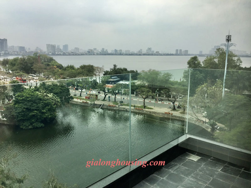 Lake view, duplex apartment for rent in Truc Bach area 4