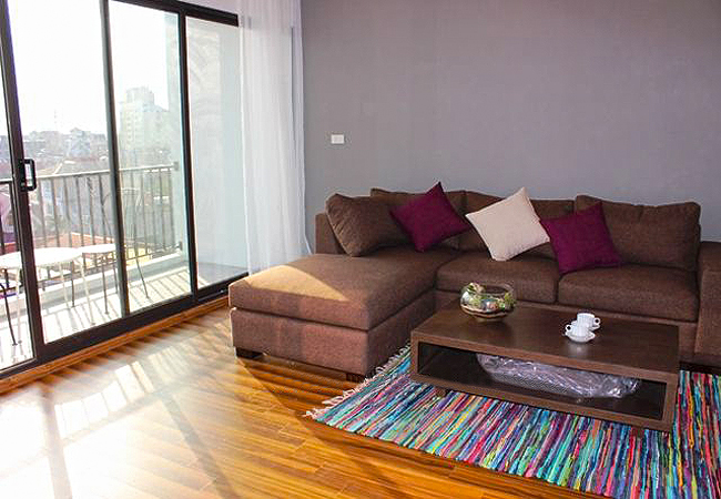 High floor apartment in new building, To Ngoc Van street 